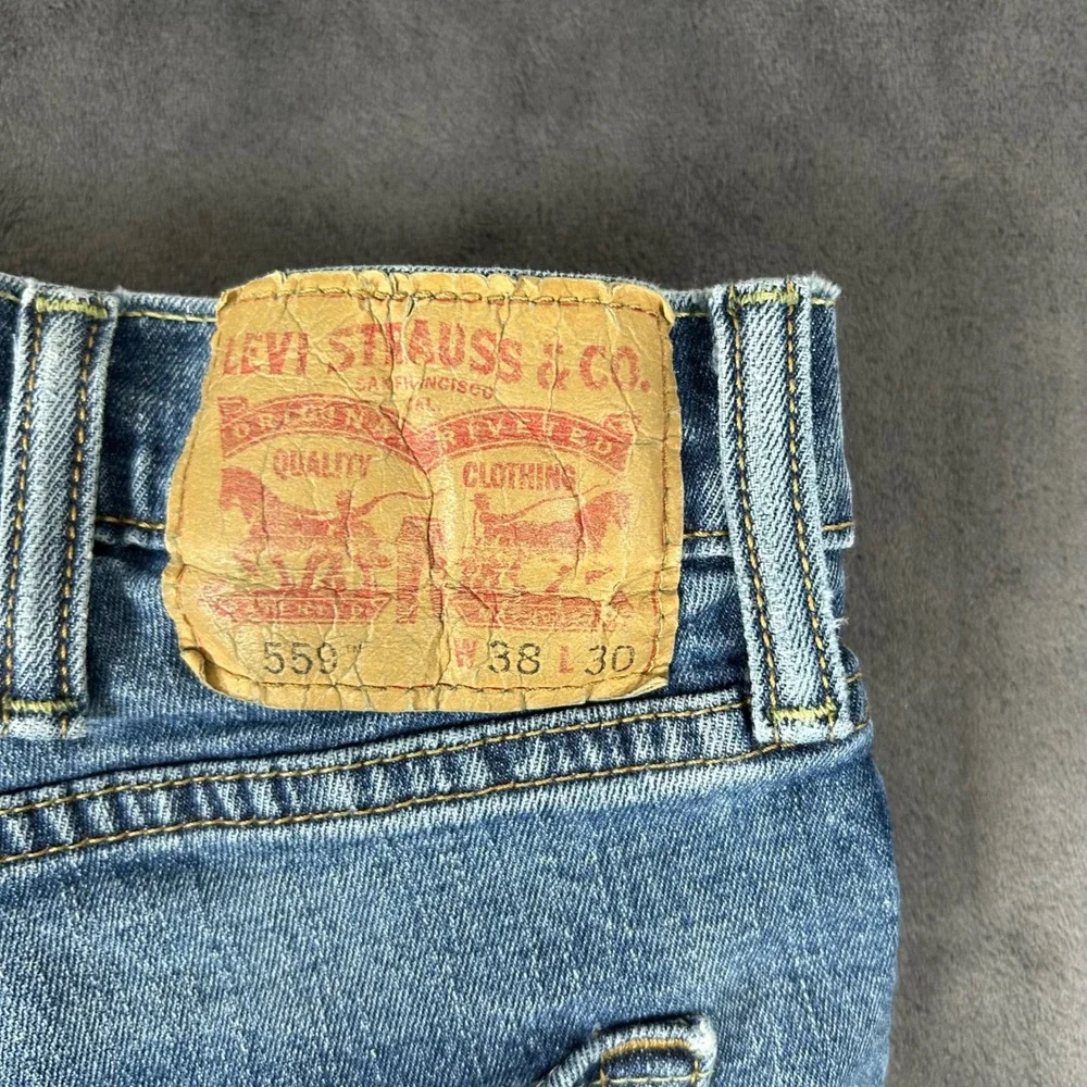 Levi's 559 Relaxed Straight Jeans Mens 38x30 Blue Denim 00559-0421
